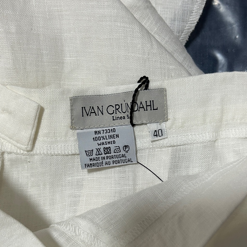 Elegant White Linen Ruffled Front Maxi Skirt 40 - Picture 8 of 8